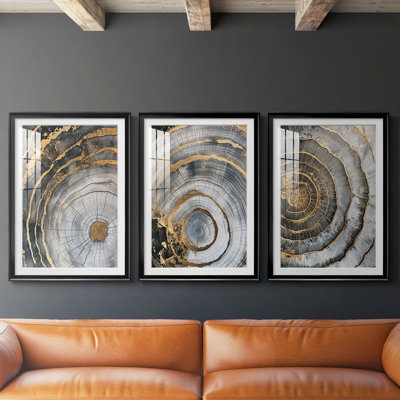 ABSTRACT Series CCLX III - Impression sur mesure avec cadre de qualité supérieure - 3 pièces