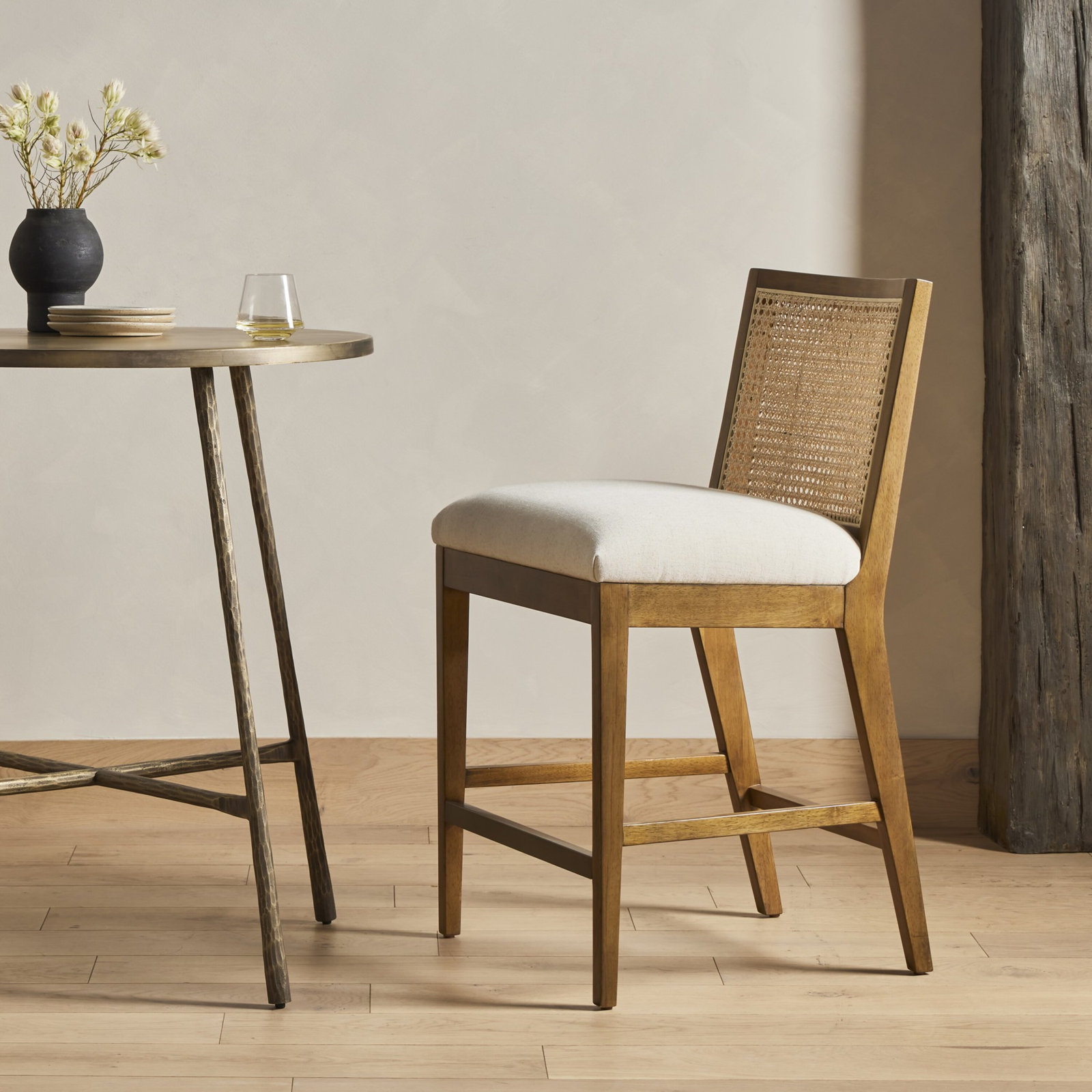 " Bar Stool, Brown/Natural/Taupe, Counter Stool (27" Seat Height)