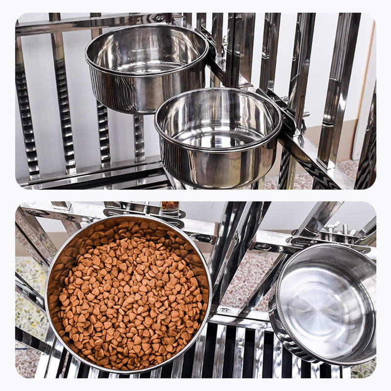 Ensemble de bols pour chien suspendus en acier inoxydable à double cuve en acier inoxydable résistant aux dégâts