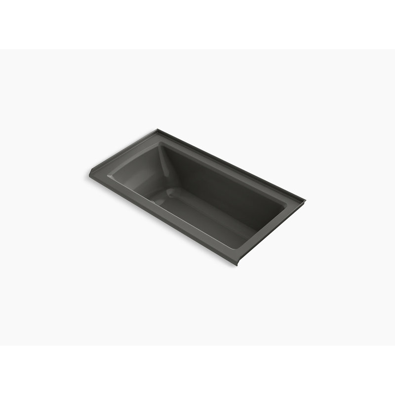 Archer 60-in X 30-in Alcove Heated Bubblemassage Air Bath with Left-hand Drain, Thunder Gray, Right
