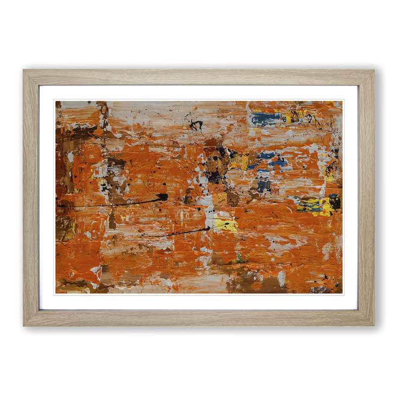 Abstract Art Painting Vol.424 by S.Johnson - Picture Frame Painting Print, 27cm H x 36cm W x 2cm D, Oak Framed