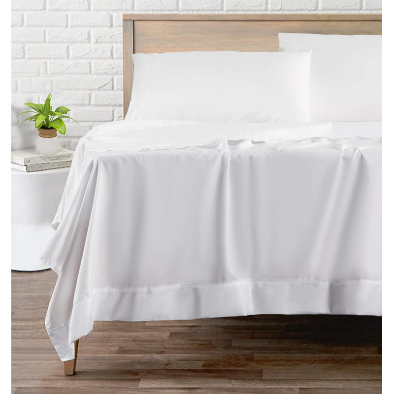 Soft  Microfiber Sheet Set, White, Queen Sheet Set + 1 Fitted Sheet + 2 Pillowcases