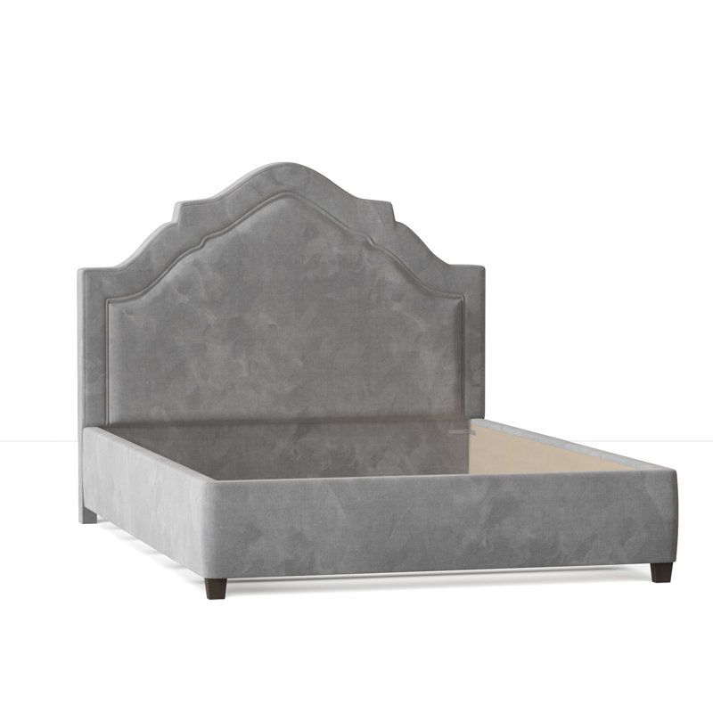 Sheila Upholstered Bed, Queen, Bella Ocean Performance Velvet, Brown Mahogany