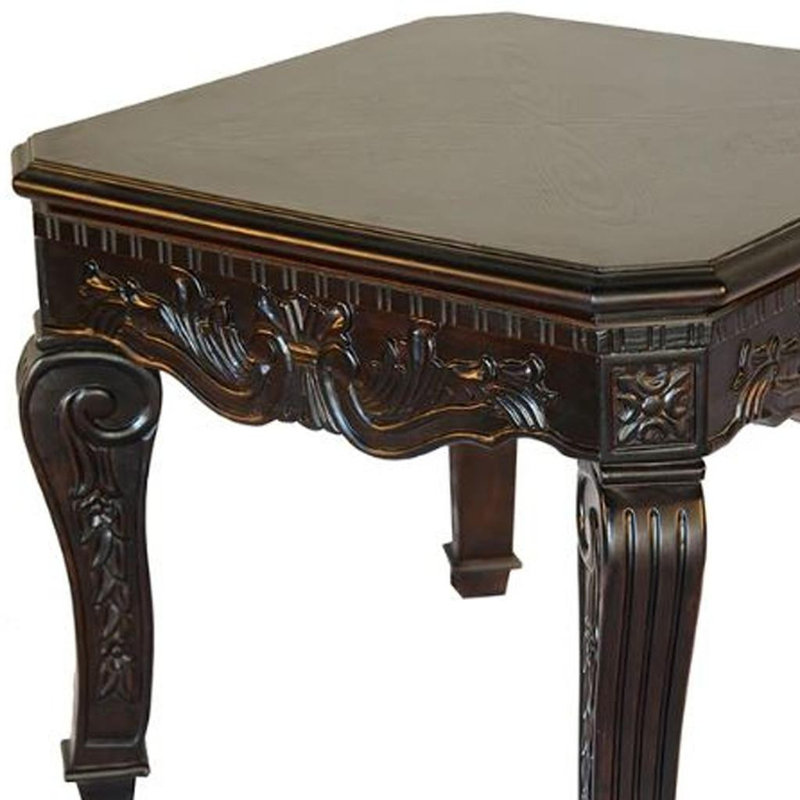 Table de bout carrée en bois espresso 23 po