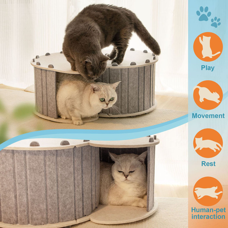Nid de chat en feutre pour chat, Gris