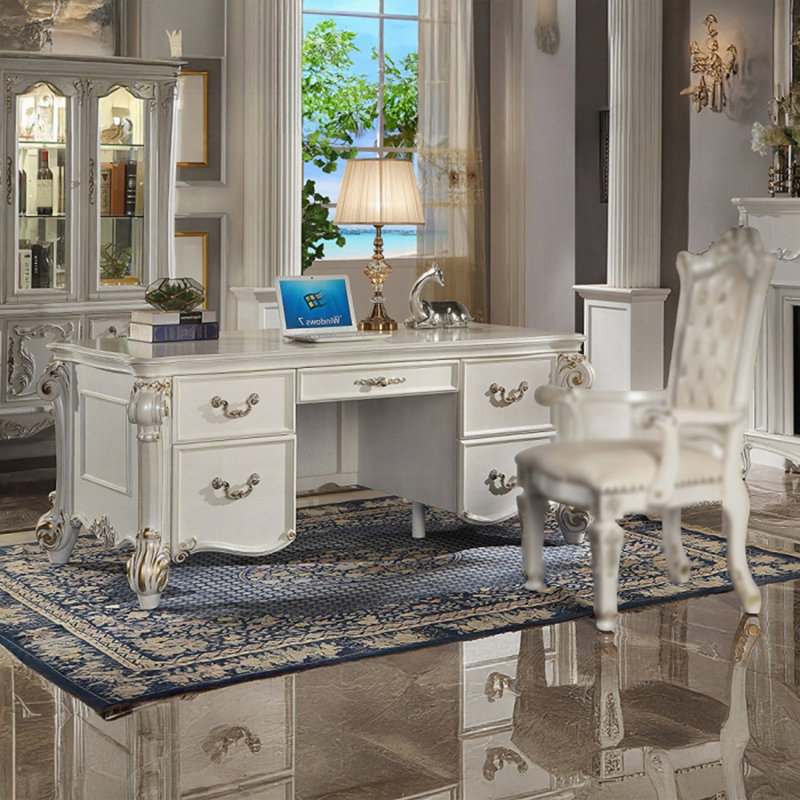 Solid Wood and Plastic / Acrylic Executive Desk