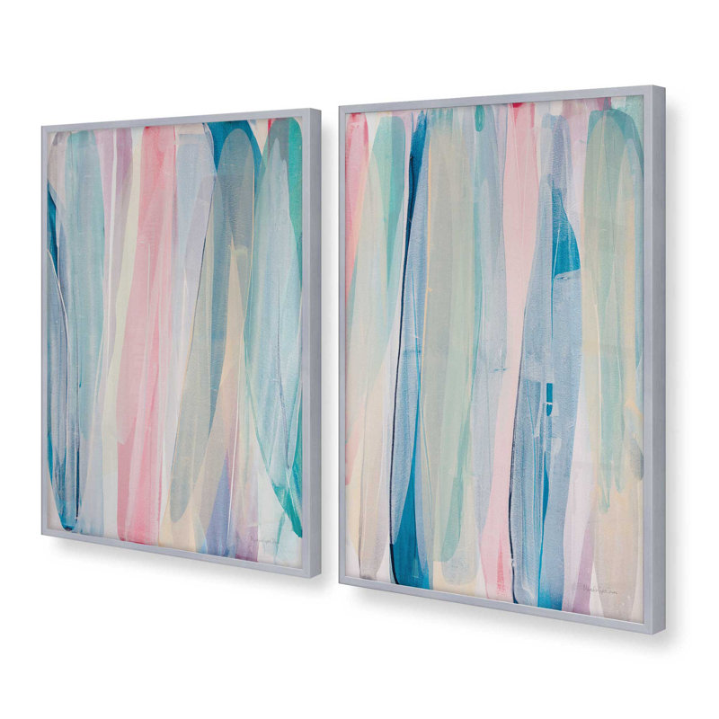 Go with the Flow - ensemble de 2 impressions, 36 po x 24 po, Impression encadrée, Chrome poli
