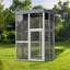 Enceinte d'extérieur en bois de 70,5 pouces de hauteur Catio, maison de chat grise avec 6 plateformes et 2 maisons pour faire la sieste, housse de bâche mobile