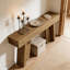 Table d'entrée de style champêtre, console avec charme rustique et grand rangement pour le vestibule ou le salon