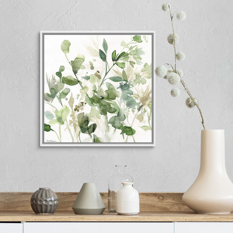 «Sage Garden I», reproduction d'art sur toile, H 17,7 po x l 17,7 po x P 1,75 po, Cadre flottant blanc