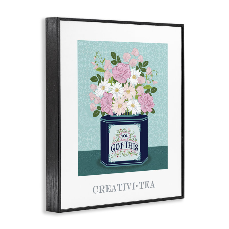 Créative, thé avec message d'encouragement, estampe numérique, design par Lara Beeston, H 30 po x l 24 po