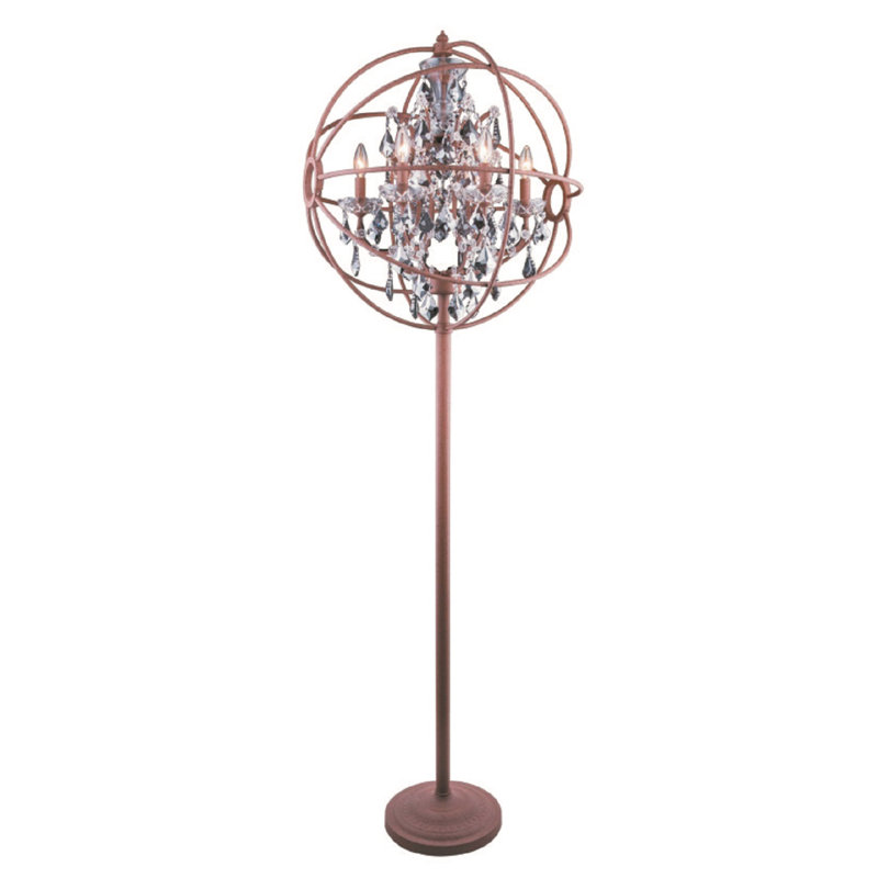 Lampe sur pied 71 po candélabre Mendelson, Or français