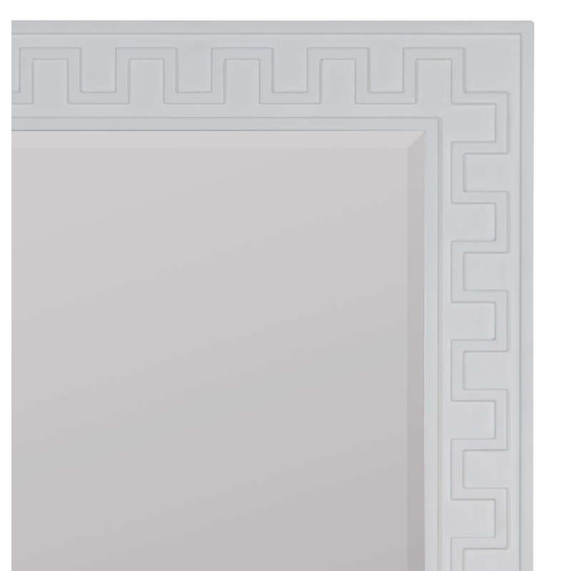Greek Key Full Length Mirror by Erin Gates, White