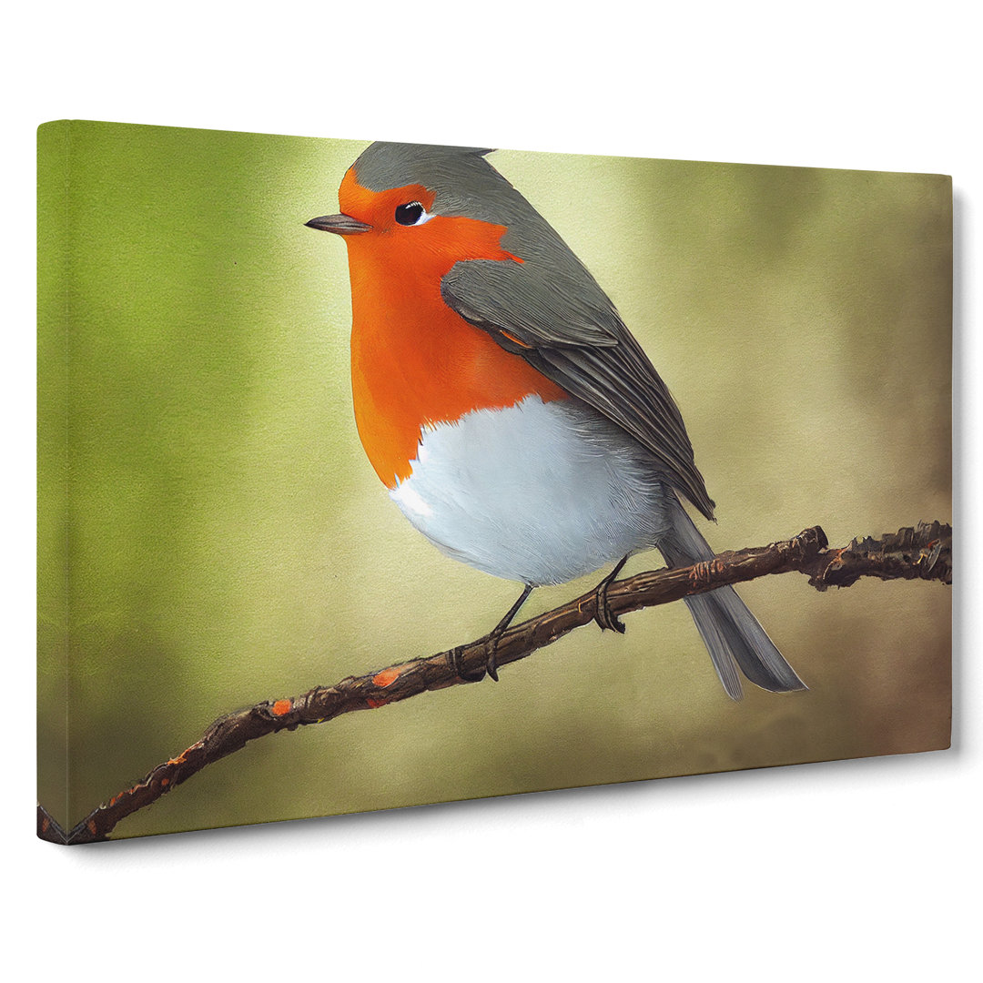 XXX-H1022-WF-7090X Positive Robin Bird - Wrapped Canvas Print
