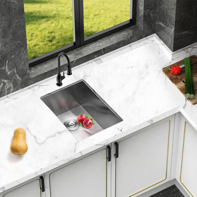 15" Undermount Stainless Steel 18 Gauge 9 Inch Deep Single Bowl Kitchen Sink, X - Shaped Drain Guide For Smooth And Quiet Operation, Thick Coating To Stop Weather Condensation, 3Mm Pad, Includes