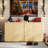 Fluted Sideboard Buffet Cabinet, 34.6in Wide Wooden Cupboard Coffee Bar Credenza Storage Cabinet with Adjustable Shelves for Kitchen Dining Living Room