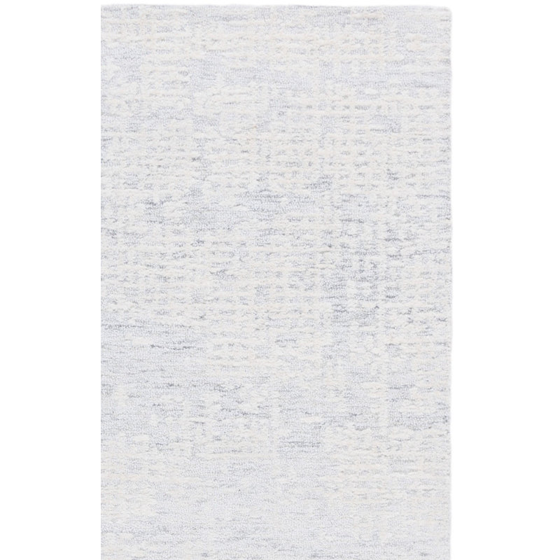 Ebony Hand Tufted Wool;Cotton No Pattern Rug, Rectangle 5' x 8'