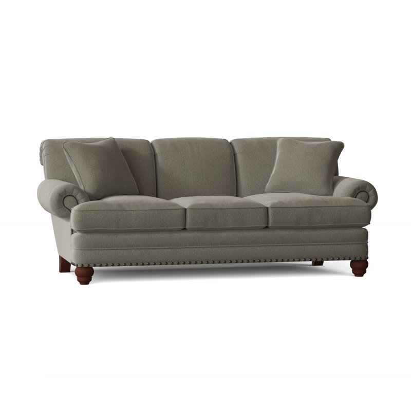 Spratt Sofa, Dark Brass, Manhattan, Craftwood 16 Gray Performance Chenille