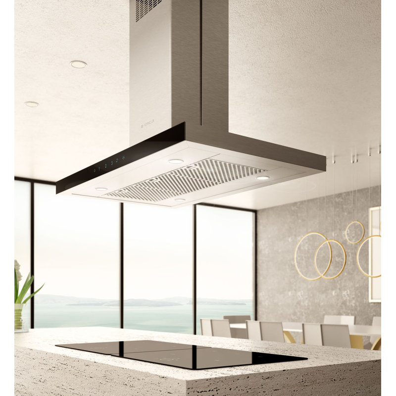 Elica 36 " W Stainless Steel 600 CFM Ducted (Vented) Island Range Hood