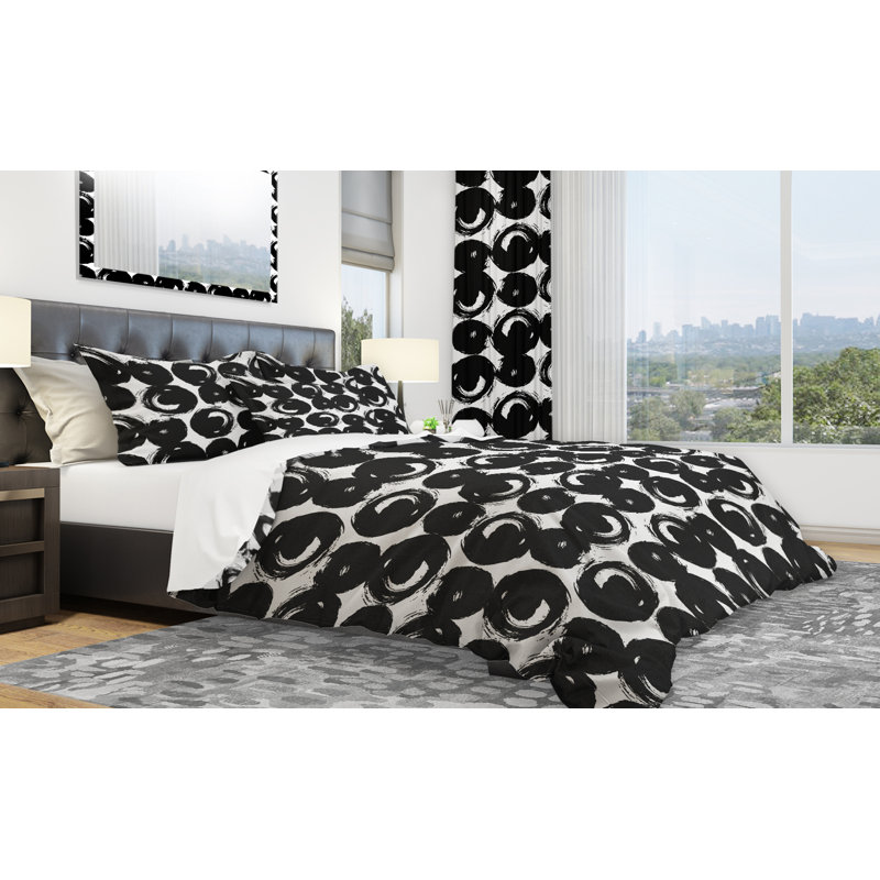 Ensemble de housse de couette peint à la main designart sur fond, Housse de couette très grand + 2 taies décoratives