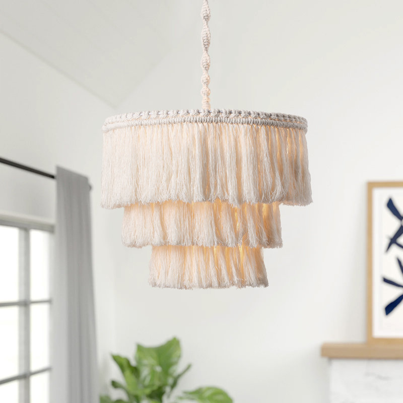 Luminaire suspendu tambour blanc à 1 lumière Layd