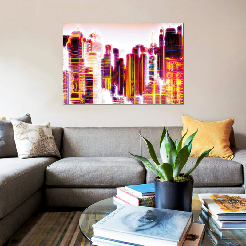 «Red Lights I», impression sur toile, H 18 po x l 26 po x P 1,5 po, Pas de tapis, Toile tendue