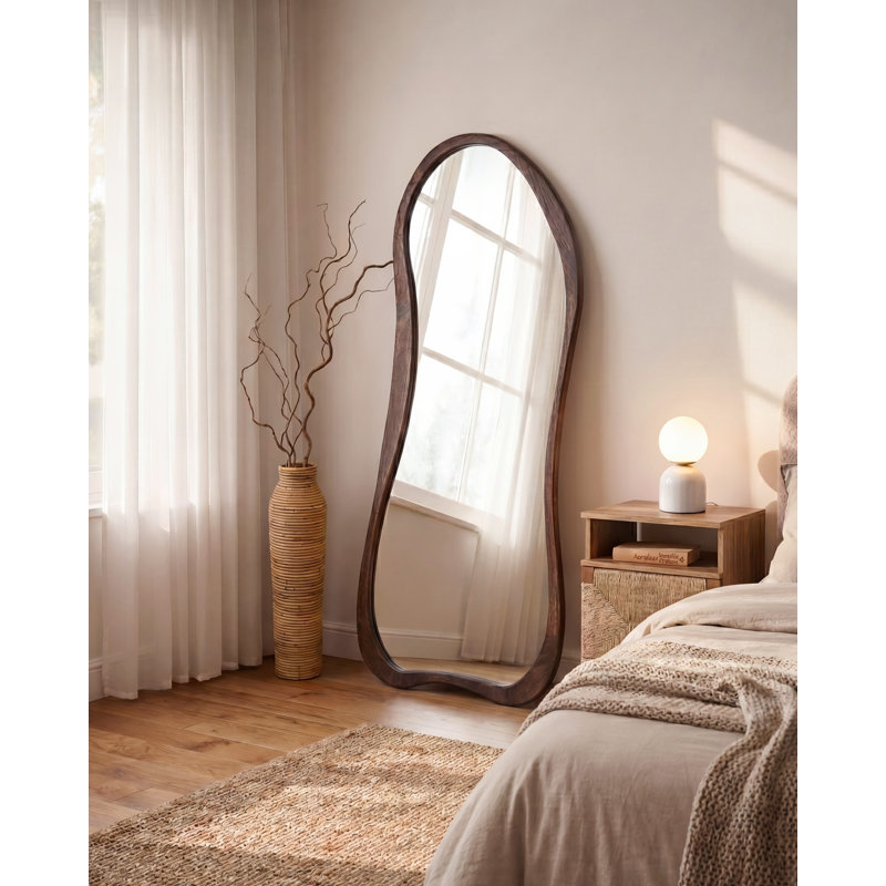 Wall Mirror ASPET 85 cm 180 cm Paulownia Wood Brown