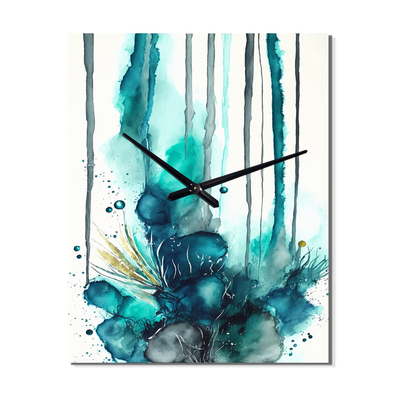 Jelise - Abstract Liquid Ink Wall Clock Oversized, Extra Small