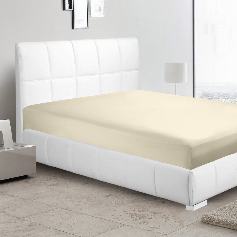 Microfiber Fitted Sheet, Twin Fitted Sheet, Beige