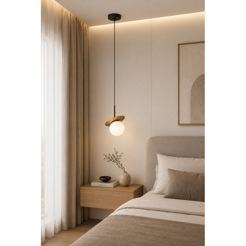 - Light Pendant, Black/Gold, 120cm H x 20cm W