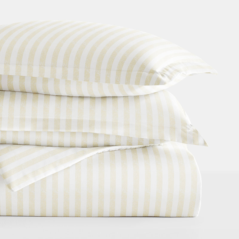 IEnjoy Home Becky Cameron Puffed Rugged Stripe Duvet Cover Set