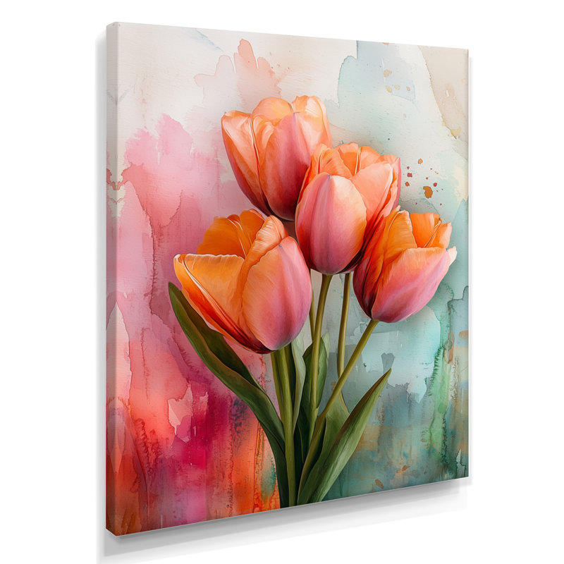 Dela - impressions murales florales, H 32 po x l 16 po, Toile tendue, Ne s’applique pas