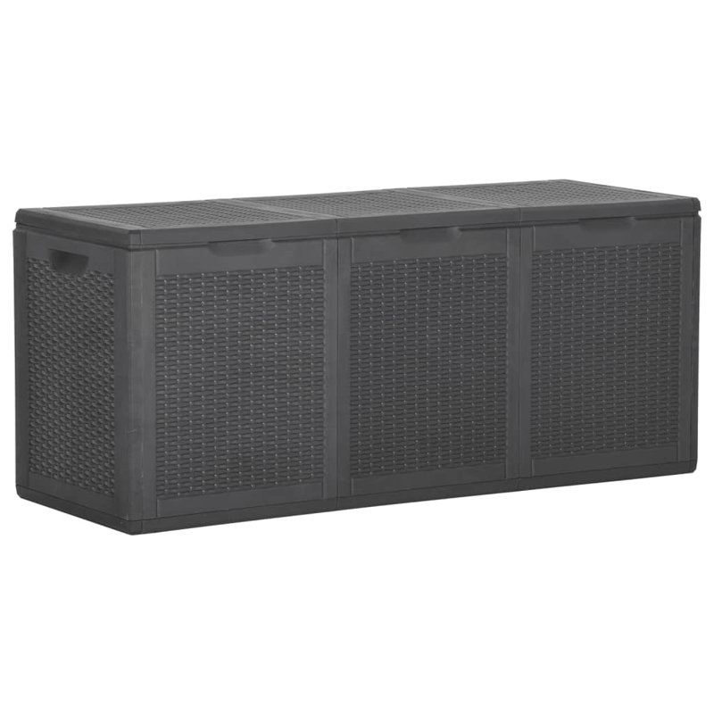 17 Stories Harce 118.5cm W 270L Water Resistant Polypropylene Deck Box, Black