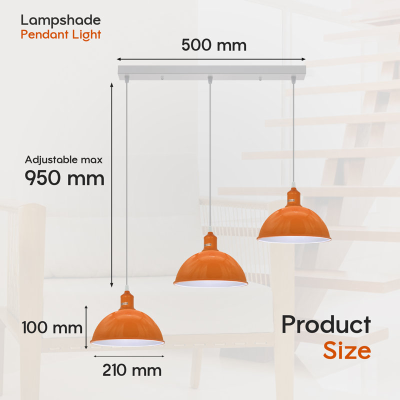 Labeeb 3 - Light Kitchen Island Pendant, Orange