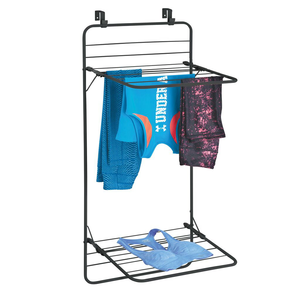 mDesign Steel Collapsible Over the Door Laundry Drying Rack - Wayfair ...