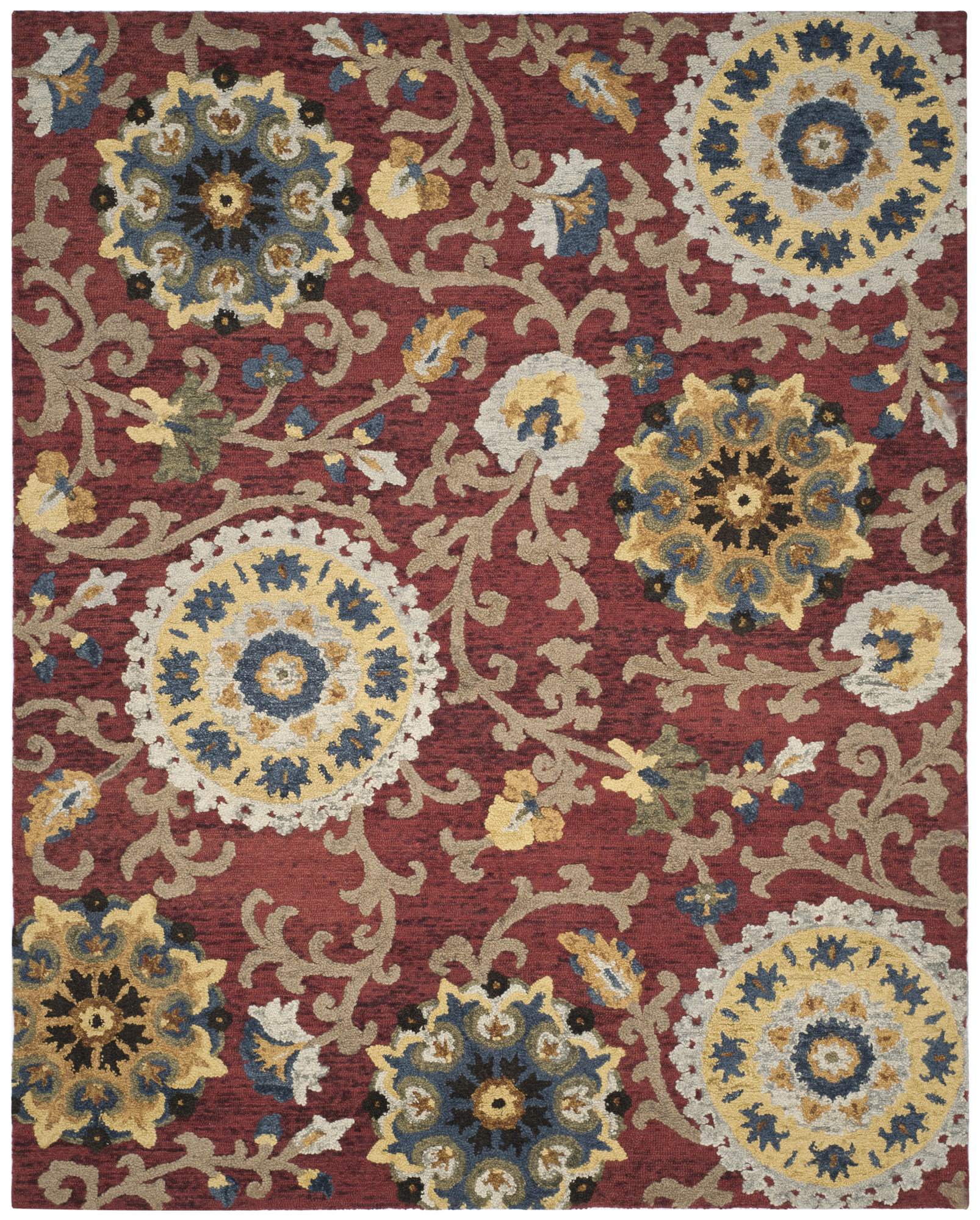 Langley Street® Ferrera Floral Handmade Tufted Wool Area Rug & Reviews ...