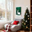 Cerf blanc de Noël avec des bois floraux dans une forêt enneigée, ensemble de 3 impressions sur toile-648335679