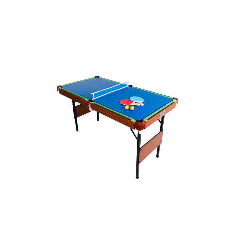 Rack Crux 55 In Folding Billiard/pool Table (3-in-1 Multi Game), Blue/Green, Cherry