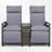 Outdoor Wicker Reclining Loveseat With Storage Table-1506533186