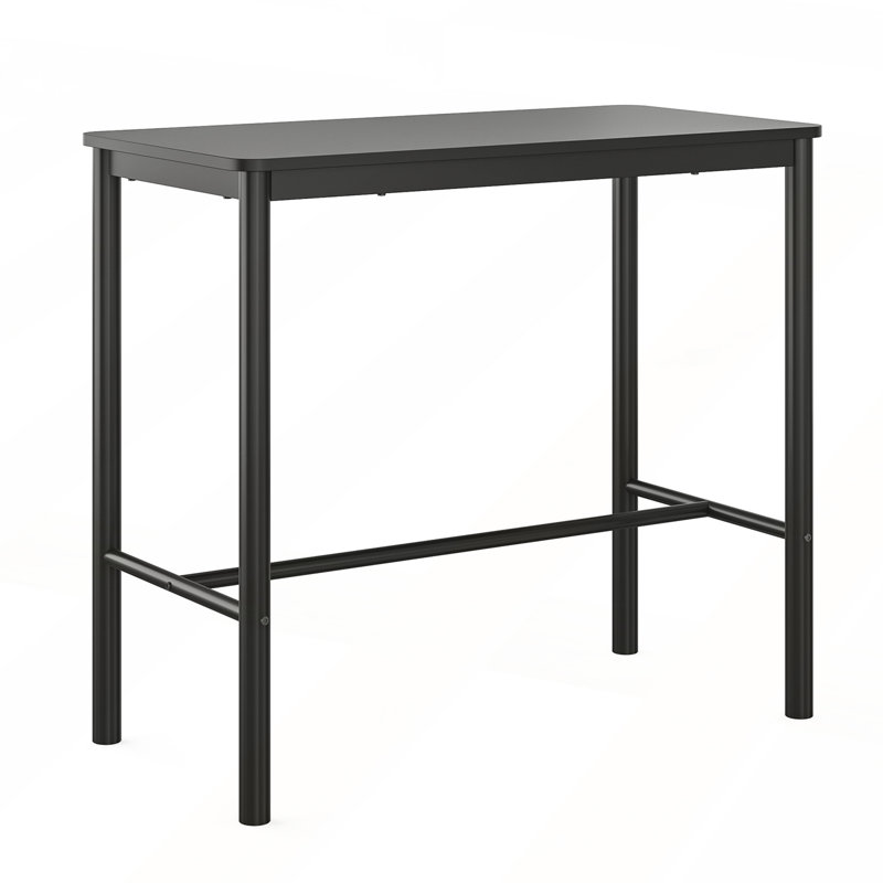 Table de salle à manger en métal, Noir, Noir