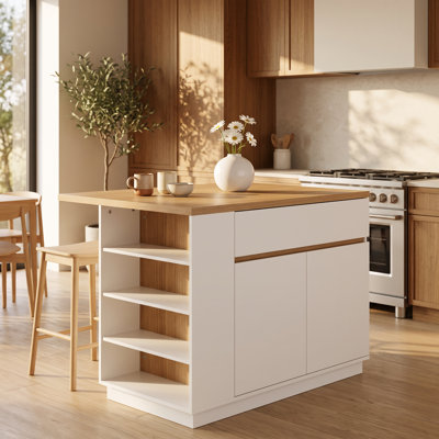 35.8'' H X 47.2'' W X 35.1'' D Drop-Leaf Kitchen Island