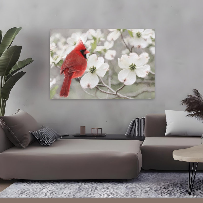 Perchoir floral Cardinal, H 32 po x l 48 po