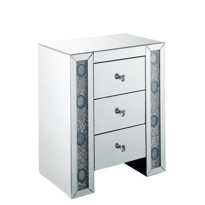 Table de bout en miroir, table de chevet, petite table d'appoint pour l'intérieur