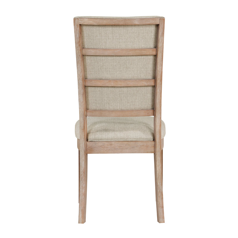 Magnifique ensemble de 2 chaises de salle à manger rembourrées en tissu d'aspect rustique en bois