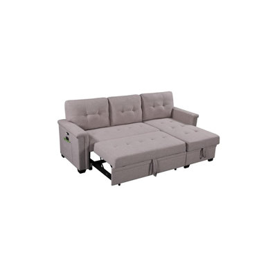 Mcmillion Asian Reversible Sleeper Sectional Sofa With Storage Chaise