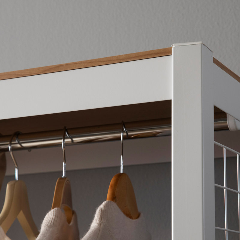 Jacobson 76.9" H x 32.1" W x 16.4" D Closet System Walk-In Tower, White/Coral