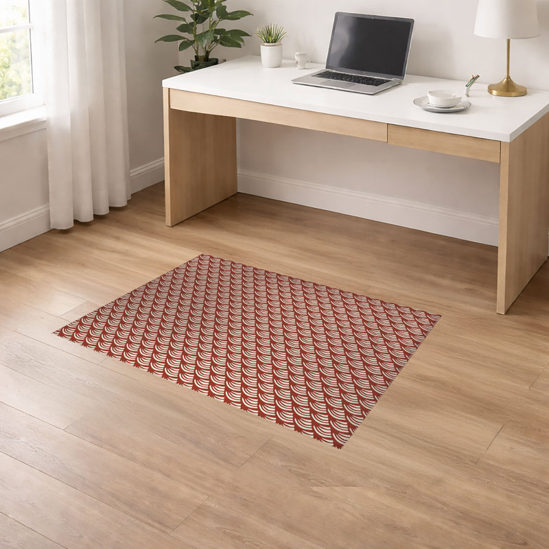 Tapis de bureau léger Diagonal Wave, L 72 po x P 48 po, Brique d'argile