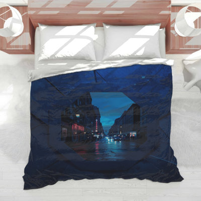 City Street At Night Comforter
