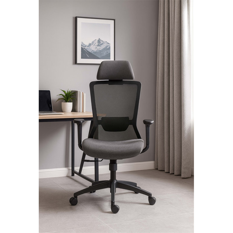 High Back Mesh Office Chair, Black, Black