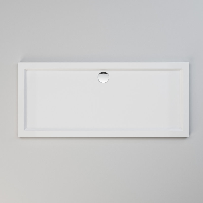 Carnbore Stone Standard Shower Tray - White, 40mm H x 1700mm W x 800mm D